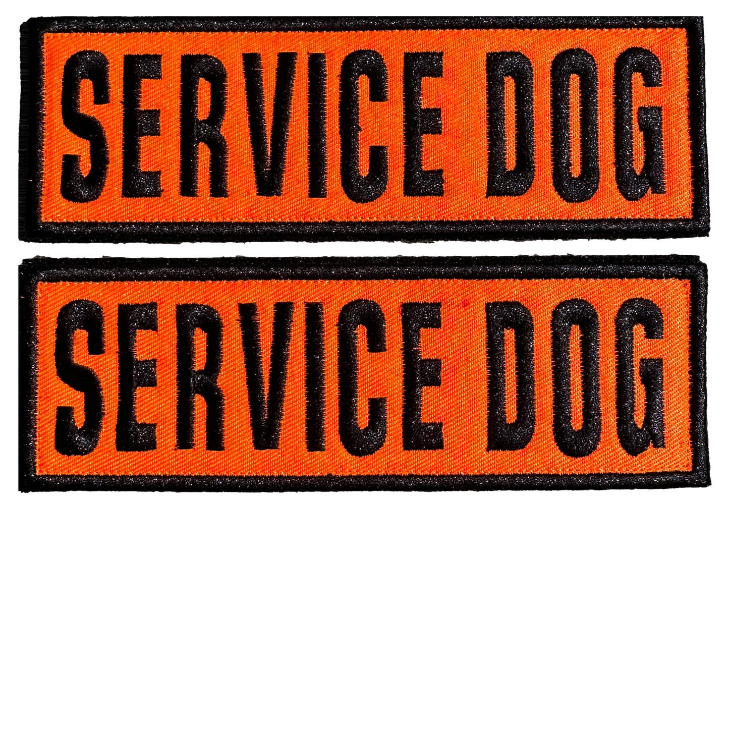 Service Dog Collar Vest Patches - 2 X 6 Inch Embroidered - Hook & Loop