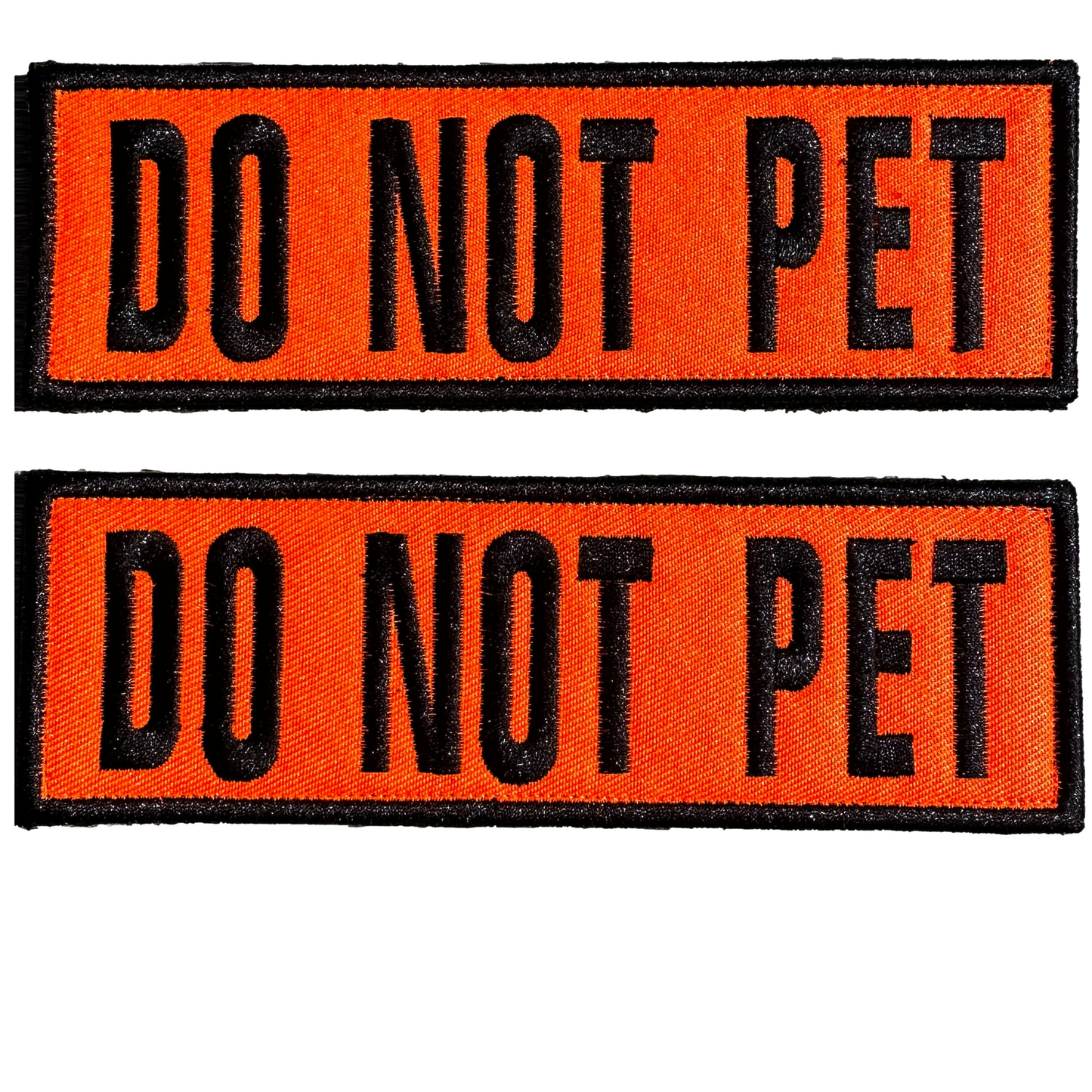 Service Dog Collar Vest Patches - 2 X 6 Inch Embroidered - Hook & Loop
