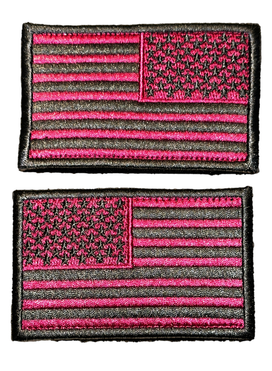 American Flag Patch 2x3 Inch Hook and Loop USA Patch Set – Forward and Reverse