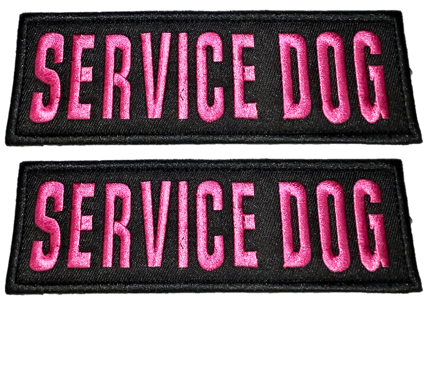 Service Dog Collar Vest Patches - 2 X 6 Inch Embroidered - Hook & Loop