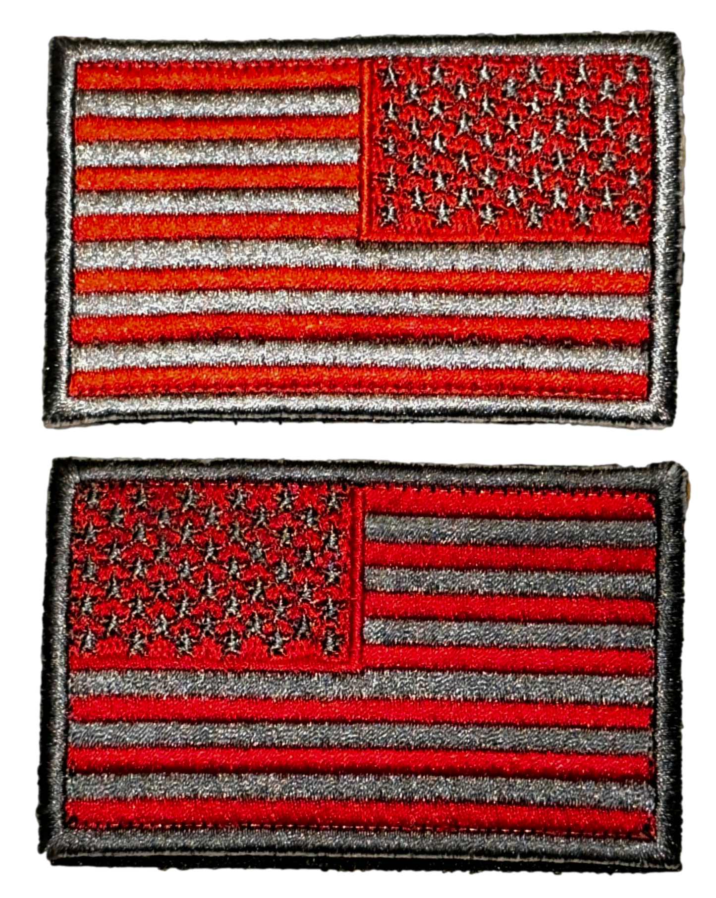American Flag Patch 2x3 Inch Hook and Loop USA Patch Set – Forward and Reverse